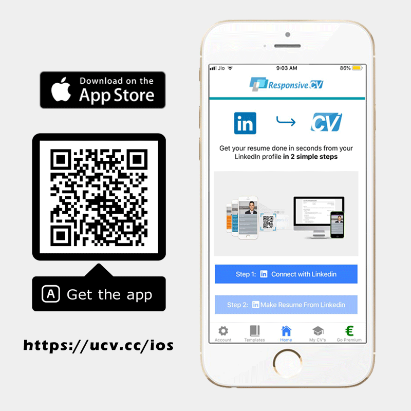 Install Responsive CV IOS app Install Responsive CV IOS app