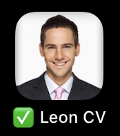 CV icon captured on iPhone