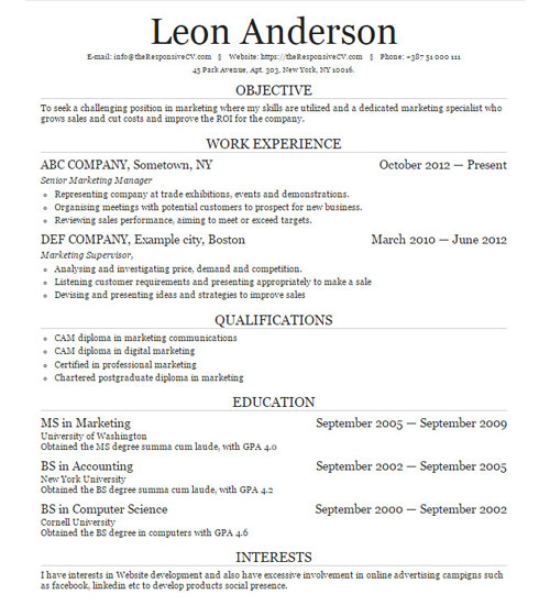 Admiral Resume Template