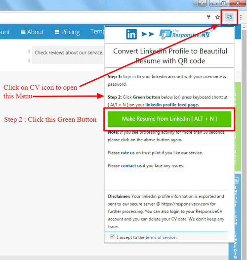 Responsive CV Extension workflow