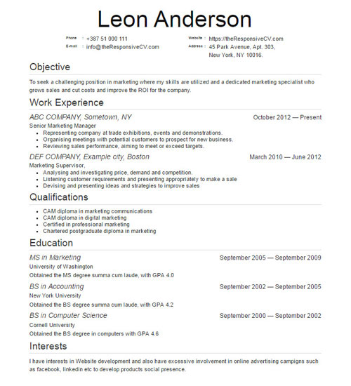 Salient Resume Template