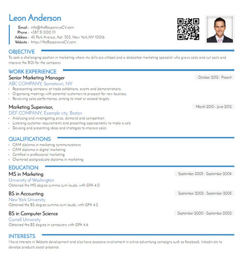 add QR code on resume