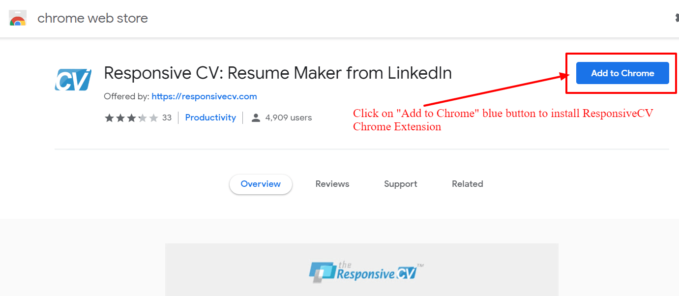 Install Responsive CV chrome extension