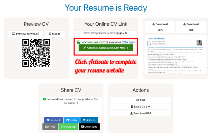 Attach domain name to your cv. 